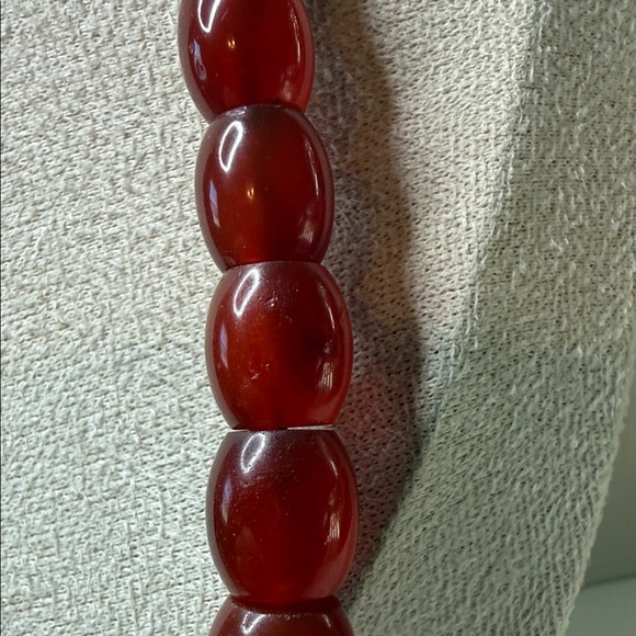 Stunning graduated Red carnelian Beaded continuous strand vintage Necklace - Picture 4 of 17